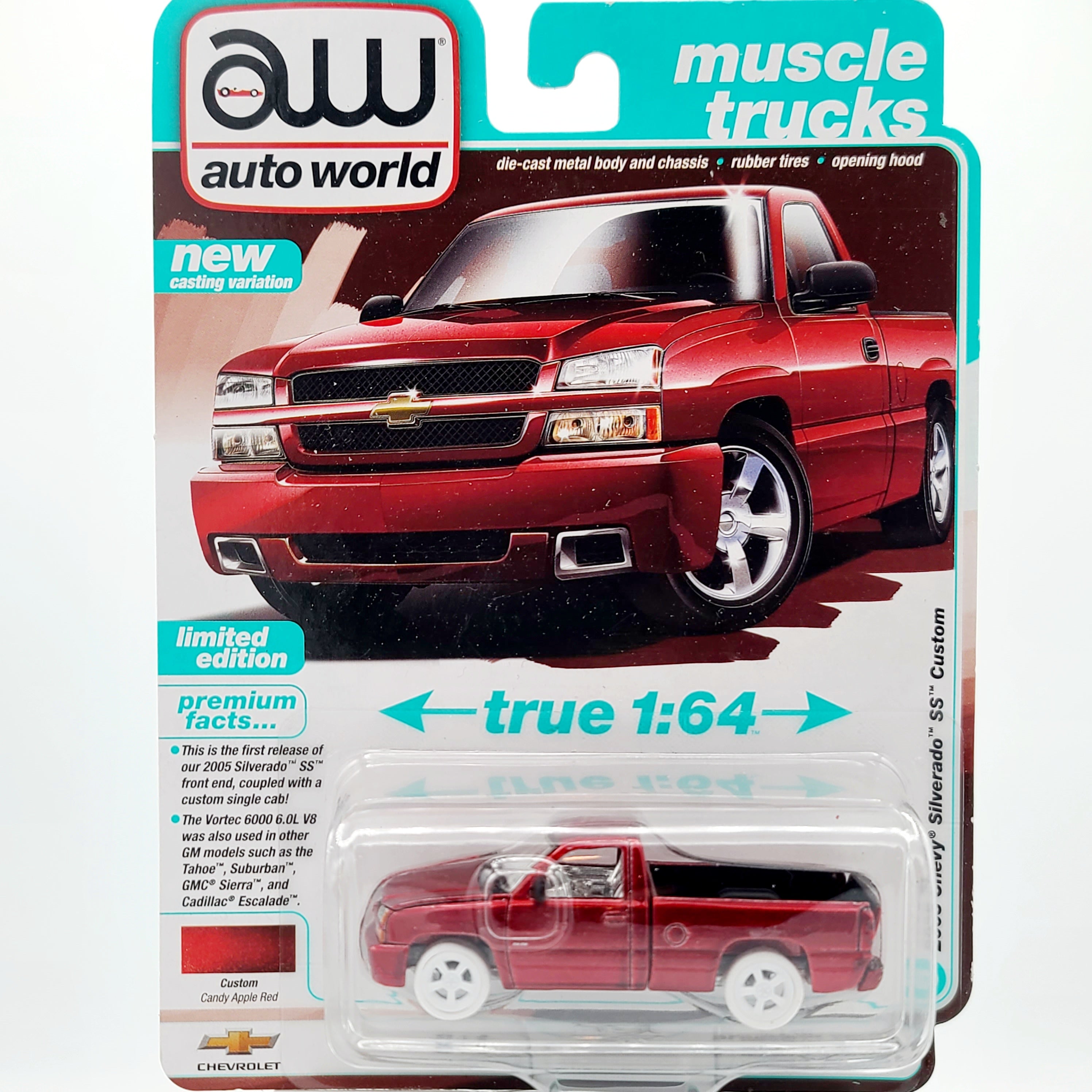 Auto World - CHASE, ULTRA RED - '05 Chrevrolet Silverado SS Custom - 1:64 (2025 Release 1B - Muscle Trucks)